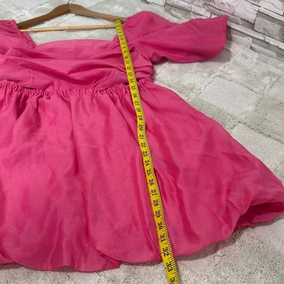 A New Day Puff Short Sleeve Cut Out Bubble A-Line Dress BARBIE PINK - Picture 10 of 13